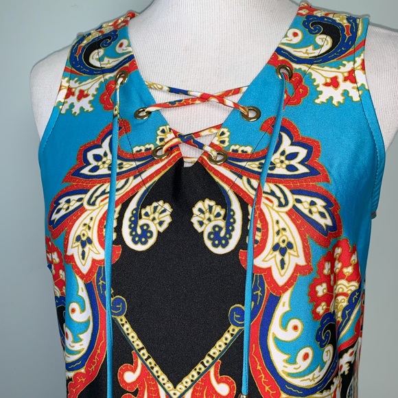 MSK Sleeveless Print Dress Size M - Picture 7 of 12